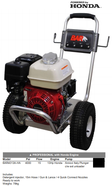 4013A BAR 4013A-HA High Pressure Cleaner