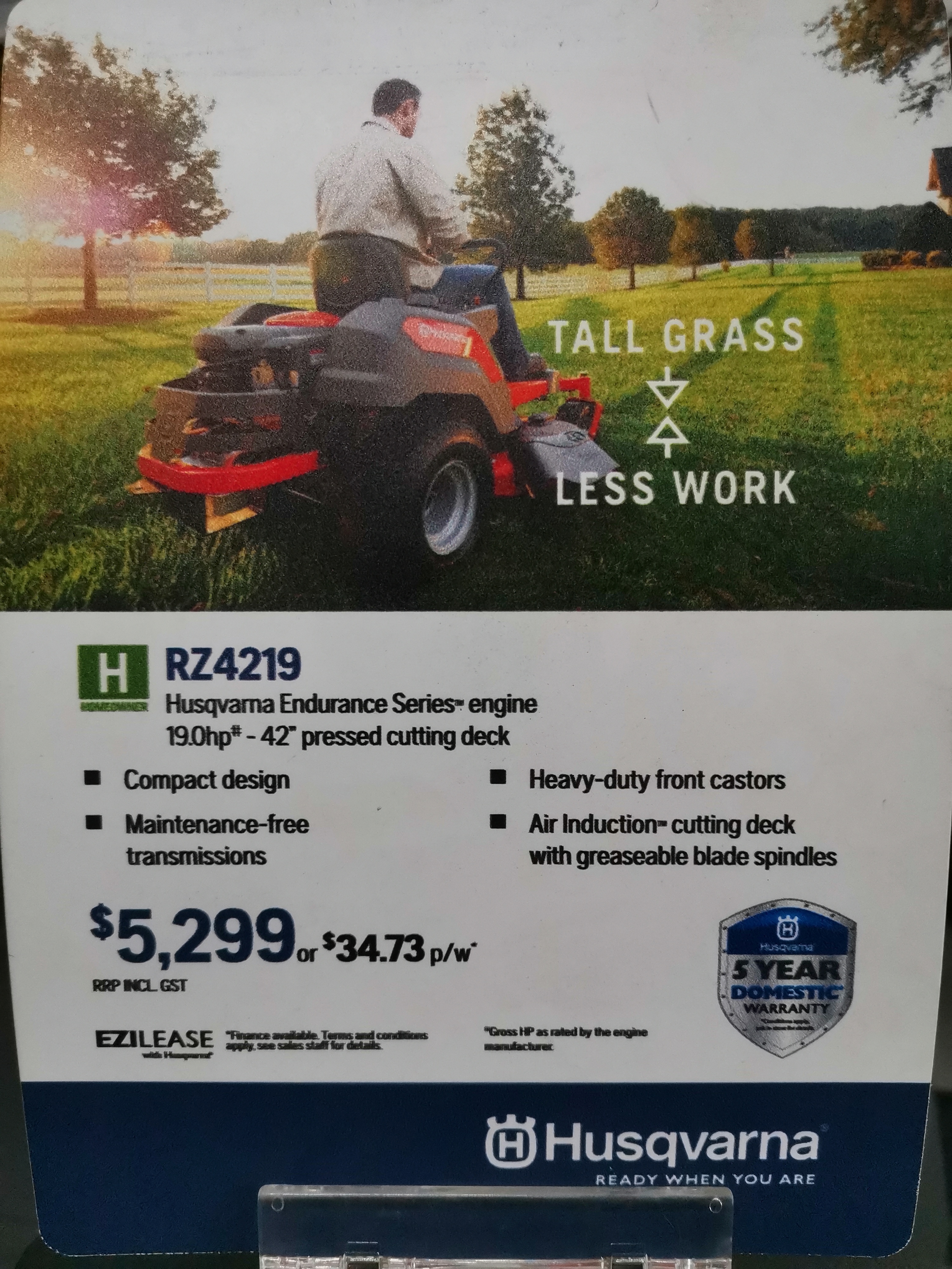 RZ4219 Husqvarna Zero Turn RZ4219